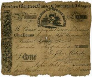 Geldschein, 1 Pfund, 1.7.1825