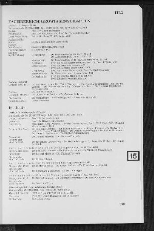 Fachbereich Geowissenschaften