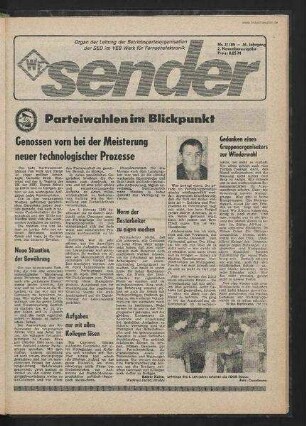 Betriebszeitung 'WF-Sender', Nr.31/1985 (2. Novemberausgabe 1985)