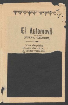 El automóvil : (Nueva canción.)