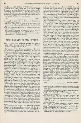 929-930 [Rezension] Nolte, Hans-Heinrich, Religiöse Toleranz in Russland 1600 - 1725