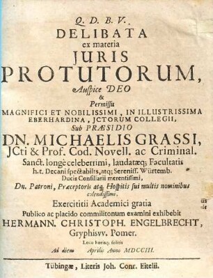 Delibata ex materia iuris protutorum