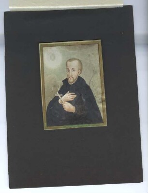 Darstellung eines Priesters, mit Kreuz in der Hand (kleines Andachtsbild)