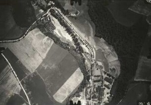 Dohna-Köttewitz. Neumühle (Nordrand), Bahnhof Köttewitz (Mitte) und Wirtshaus Kux (an der Straße nach Nordwesten)