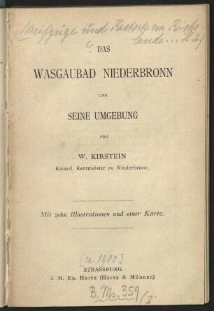 Das Wasgaubad Niederbronn und seine Umgebung
