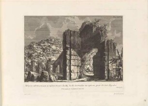 Reliquiae substructionum, ac rudera Theatri Balbi (Substruktionen und Ruinen des Balbus-Theaters), aus der Folge "Il Campo Marzio dell’Antica Roma", Tafel XXVIII.