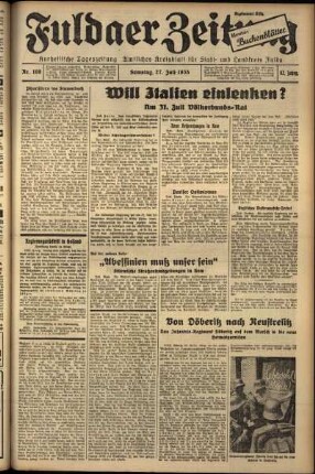 Ausgabe vom Samstag, den 27. Juli 1935.