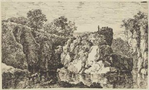 Gebirgslandschaft mit Staffagefiguren