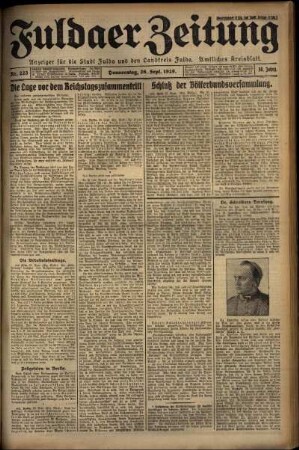 Ausgabe vom Donnerstag, den 26. September 1929.