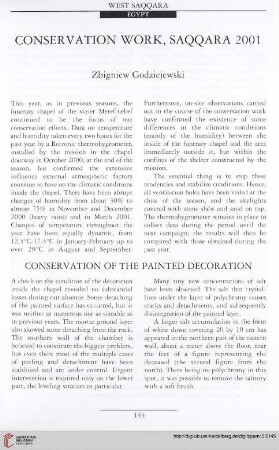 13: Conservation work, Saqqara 2001