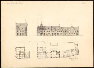 Fa. Th. Hahn u. Co., Schwedt/Oder: 2 Ansichten, 2 Grundrisse