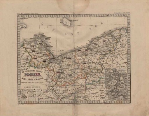 Die Preussische Provinz Pommern, bestehend aus den Regierungs-Bezirken: Stettin, Cöslin & Stralsund