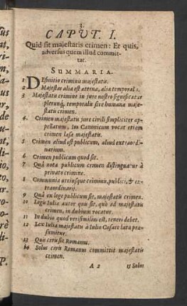 Caput. I. Quid sit maiestatis crimen