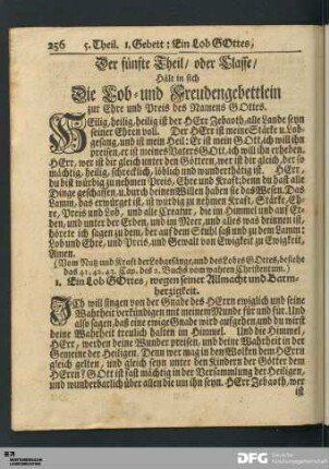 Der fünfte Theil oder Classe [...].