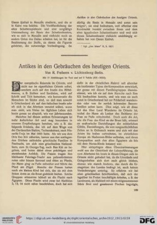 3: Antikes in den Gebräuchen des heutigen Orients