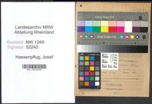 Entnazifizierung Josef Hassenpflug , geb. 14.01.1898 (Fabrikant)