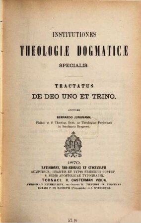 Tractatus de deo uno et trino