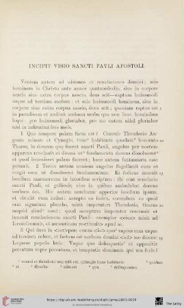Incipit Visio Sancti Pavli Apostoli