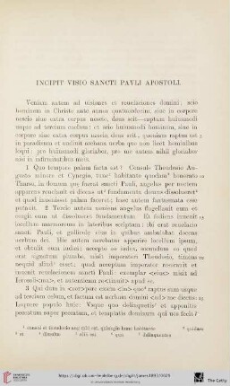 Incipit Visio Sancti Pavli Apostoli