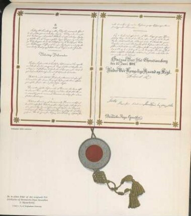 De to sidste Sider af den originale Udfærdigelse af Danmarks Riges Grundlov (i Rigsarkivet).