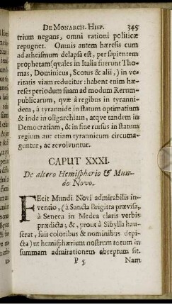 Caput XXXI. De altero Hemispherio & Mundo Novo.