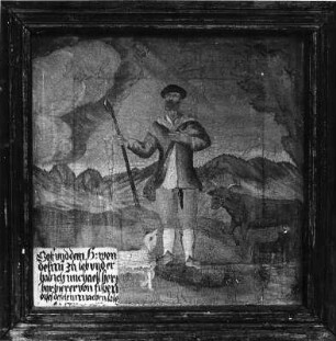 Sankt Wendelin als Hirte : Sankt Wendelin als Hirte. Malerei (um 1700). Untermühlegg, Kapelle Sankt Wendelin und Sankt Anna