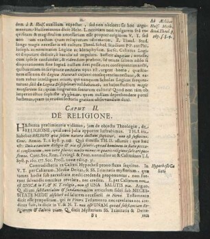 Caput II. De Religione.