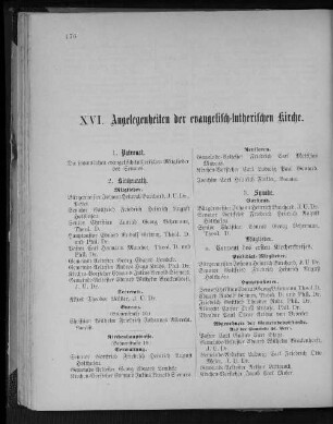 XVI. Angelegenheiten der evangelisch-lutherischen Kirche.