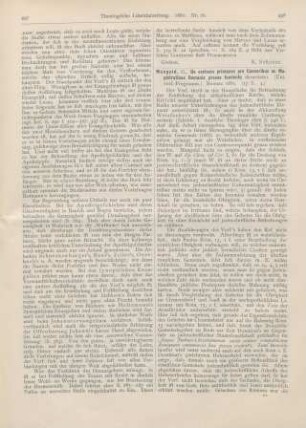 498-499 [Rezension] Mangold, G., De ecclesia primaeva pro Caesaribus ac Magistratibus Romanis preces fundente dissertatio