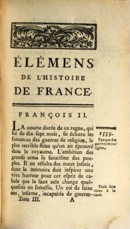 Élémens de l'histoire de France : depuis Clovis jusqu'à Louis XV, 3