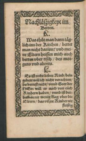 Nachläszigkeyt im Betten.