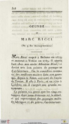 Oeuvre de Marc Ricci