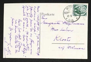 Brief von Hans von Hülsen an Margarete Hauptmann