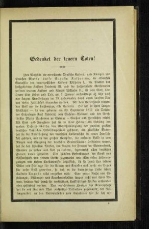 Gedenkt der teurern Toten!