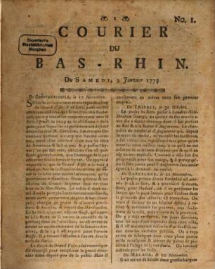 Courier du Bas-Rhin. 1773