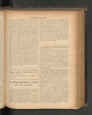 Le Réorganisation Du Congo.