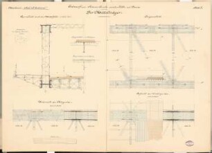 Straßenbrücke Köln-Deutz Schinkelwettbewerb 1892: Mittelträger. Schnitte 1:25