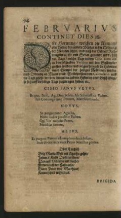 Februarius Continet Dies 28.
