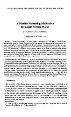 A possible scattering mechanism for lunar seismic waves