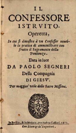Il confessore istruito