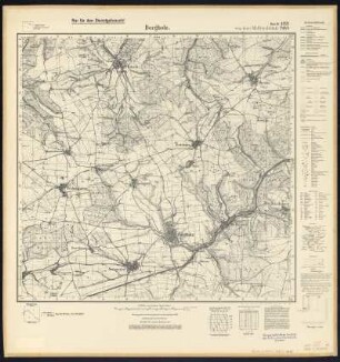 Messtischblatt 4321 = 2443 : Borgholz, Borgentreich, 1937 : Messtischblatt 4321 = 2443 : Borgholz. - Hrsg. 1898; bericht. 1907; einz. Nachtr. 1937. - [Berlin] : Reichsamt für Landesaufnahme, 1937. - 1 Kt. : einfarbig. - Mit Zeichenerklärung, polit. Grenzen u. Planzeiger. - Mit Höhenlinien u. Höhenang.