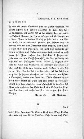 91 Wandsbeck, d. 2. April 1802.