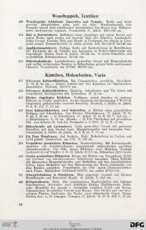 Wandteppich, Textilien (Nr. 209-212)
