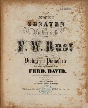 Zwei Sonaten für Violine solo, 1. d-Moll