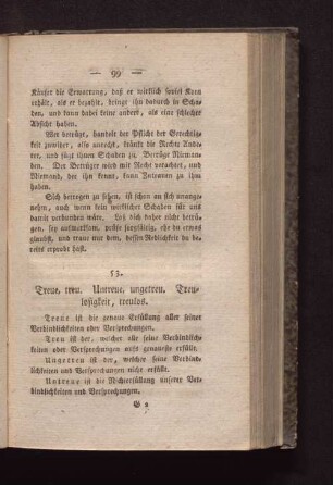53. Treue, treu. Untreue, ungetreu. Treulosigkeit, treulos.