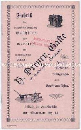 Katalog über landwirtschaftliche Maschinen und Geräte