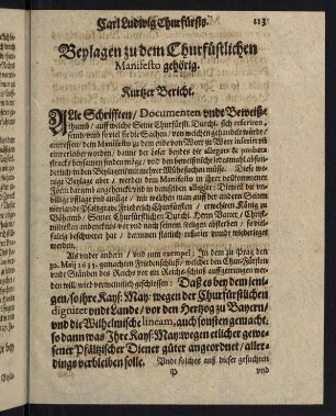 113-128, Kurzer Bericht. - Littera A.