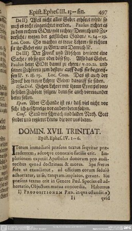 Domin. XVII. Trinitat. Epist. Ephes. IV. 1-6