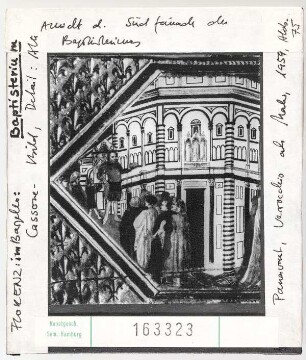 Florenz: Baptisterium, alte Ansicht der Südfassade im Cassone-Bild. Florenz, Bargello