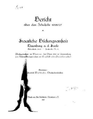 1926/27: Bericht über das Schuljahr ... - 1926/27